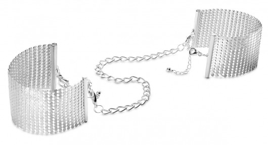 Серебристые наручники-браслеты Desir Metallique Handcuffs - Bijoux Indiscrets - купить с доставкой в Новокузнецке
