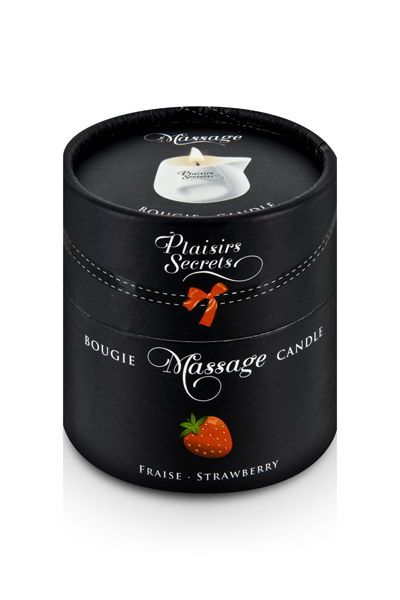 Массажная свеча с ароматом клубники Bougie de Massage Gourmande Fraise - 80 мл. - Plaisir Secret - купить с доставкой в Новокузнецке