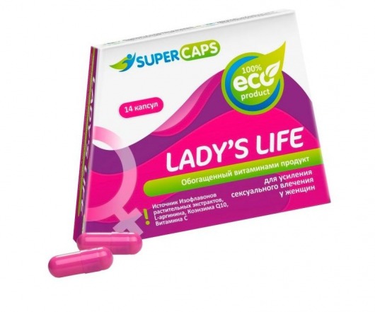 Возбуждающие капсулы Ladys Life - 14 капсул (0,35 гр.) - SuperCaps - купить с доставкой в Новокузнецке