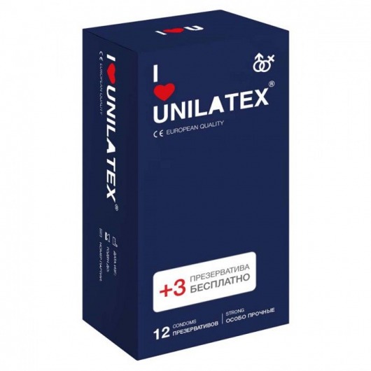 Ультрапрочные презервативы Unilatex Extra Strong - 12 шт. + 3 шт. в подарок - Unilatex - купить с доставкой в Новокузнецке