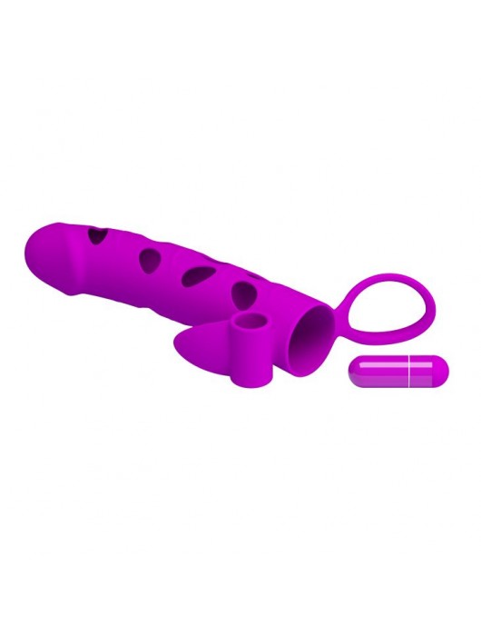 Насадка с закрытой головкой и виброэлементом для клиторального массажа - Baile - в Новокузнецке купить с доставкой