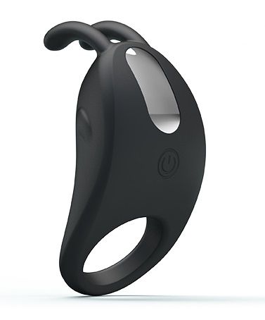 Чёрное эрекционное кольцо с вибрацией Rabbit Vibrator - Baile - в Новокузнецке купить с доставкой