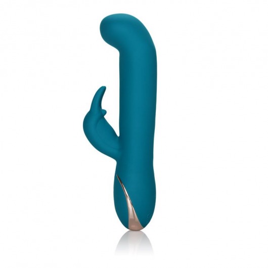 Бирюзовый вибратор с изогнутой головкой Jack Rabbit Signature Silicone Rocking  G  Rabbit - 20 см. - California Exotic Novelties