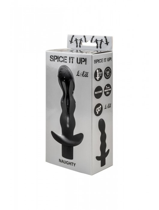 Чёрный анальный вибромассажёр Naughty - 14,5 см. - Lola Games