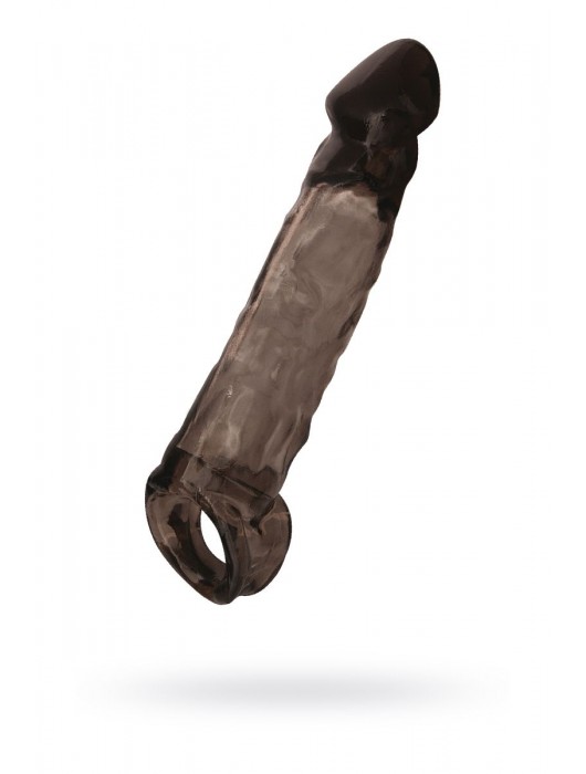 Чёрная насадка на пенис Tс подхватом - 19,5 см. - ToyFa - в Новокузнецке купить с доставкой