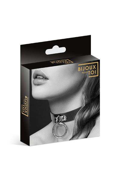 Узенький ошейник из полиуретана с кольцом - Bijoux Pour Toi - купить с доставкой в Новокузнецке
