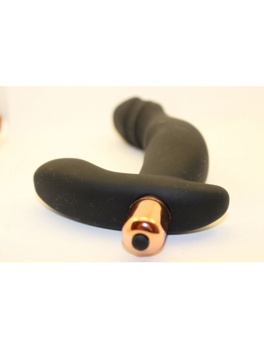 Чёрный вибромассажёр с широким основанием - 15 см. - 4sexdreaM