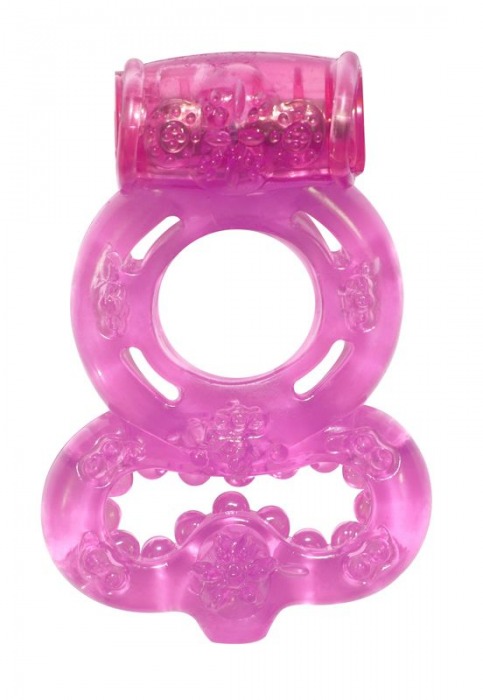 Розовое эрекционное кольцо Rings Treadle с подхватом - Lola Games - в Новокузнецке купить с доставкой