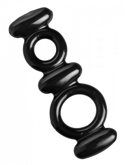 Двойное эрекционное кольцо Dual Stretch To Fit Cock and Ball Ring - XR Brands - в Новокузнецке купить с доставкой
