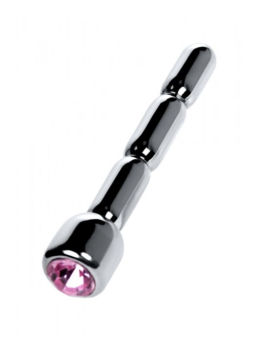 Серебристый уретральный плаг со стразом - 7 см. - ToyFa - купить с доставкой в Новокузнецке