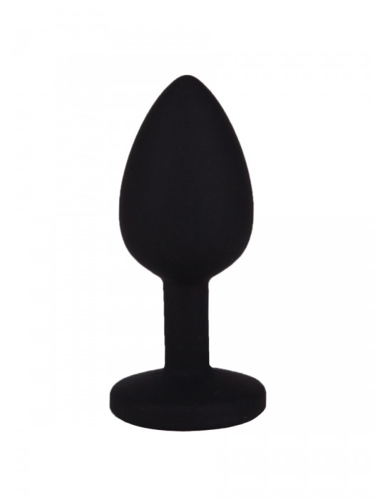 Чёрная анальная втулка с красным кристаллом - 7,3 см. - Джага-Джага - купить с доставкой в Новокузнецке