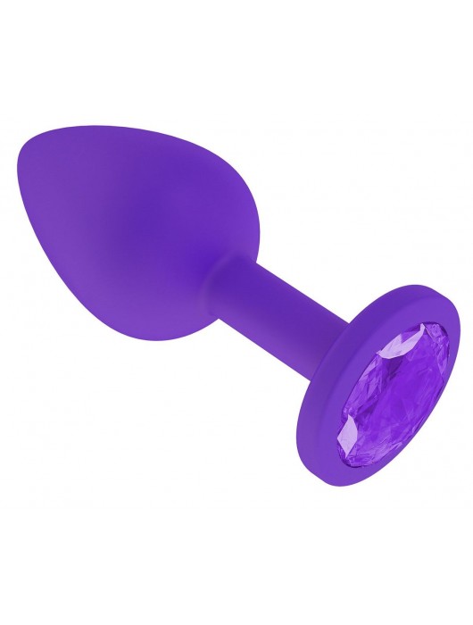 Фиолетовая силиконовая пробка с фиолетовым кристаллом - 7,3 см. - Джага-Джага - купить с доставкой в Новокузнецке