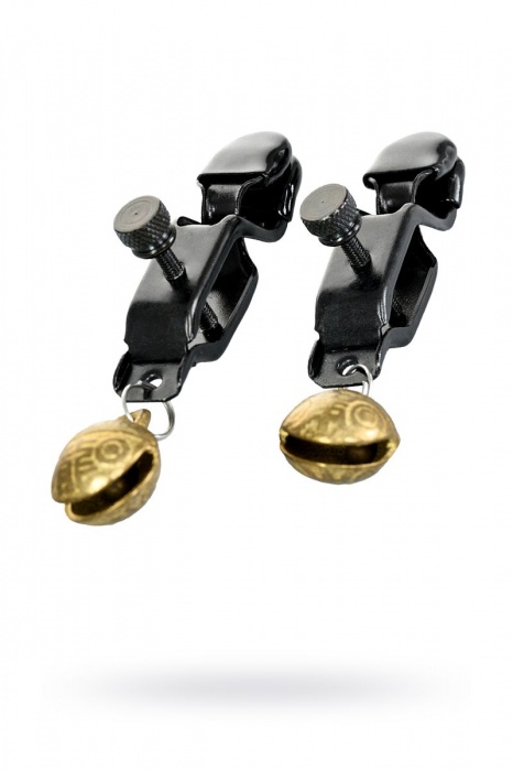 Черно-золотистые зажимы для сосков TOYFA Theatre - ToyFa - купить с доставкой в Новокузнецке