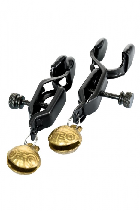 Черно-золотистые зажимы для сосков TOYFA Theatre - ToyFa - купить с доставкой в Новокузнецке