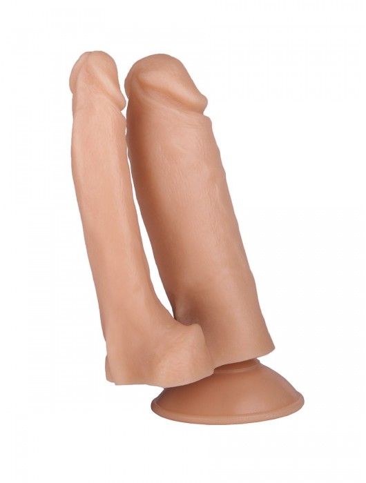 Двойной фаллоимитатор на присоске - 13,5 см. - Джага-Джага