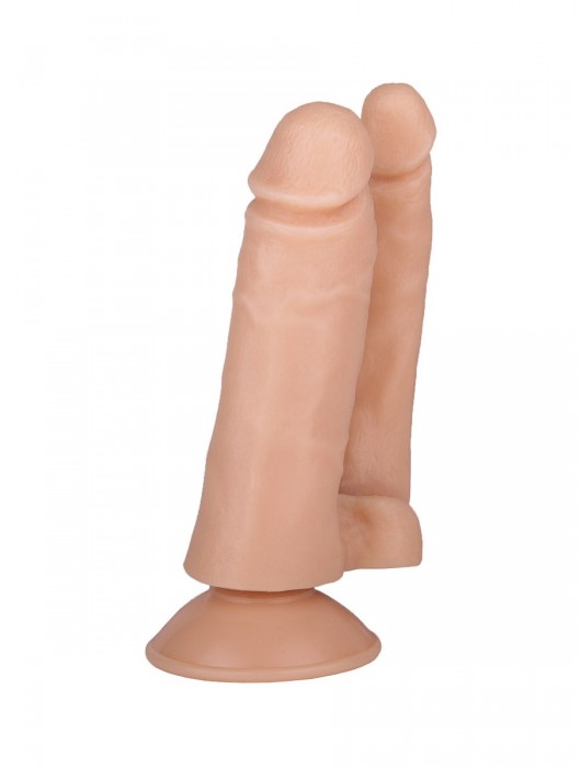 Двойной фаллоимитатор на присоске - 13,5 см. - Джага-Джага