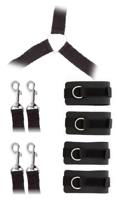 Комплект наручников и поножей LUXURIOUS BED RESTRAINT CUFF SET - Blush Novelties - купить с доставкой в Новокузнецке