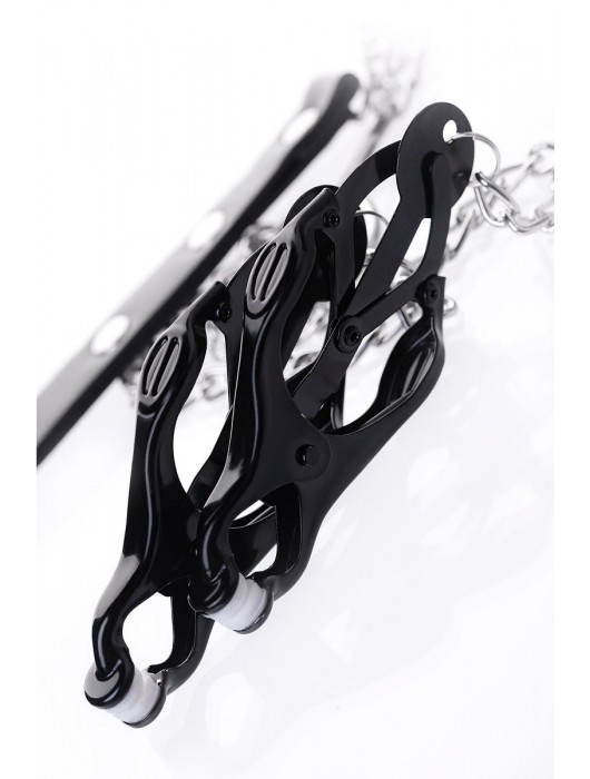 Черно-серебристые зажимы для сосков с кольцом для пениса TOYFA Metal - ToyFa - купить с доставкой в Новокузнецке