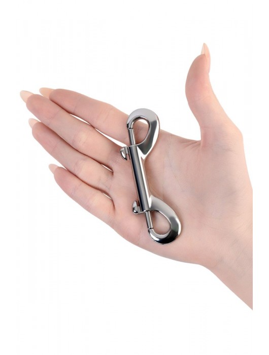 Серебристый двухсторонний карабин TOYFA Metal - ToyFa - купить с доставкой в Новокузнецке