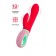 Красный вибратор с клиторальным отростком Petunia - 19 см. - ToyFa купить в Новокузнецке с доставкой в Orgasmix.ru Красный вибратор с клиторальным отростком Petunia - 19 см. - ToyFa